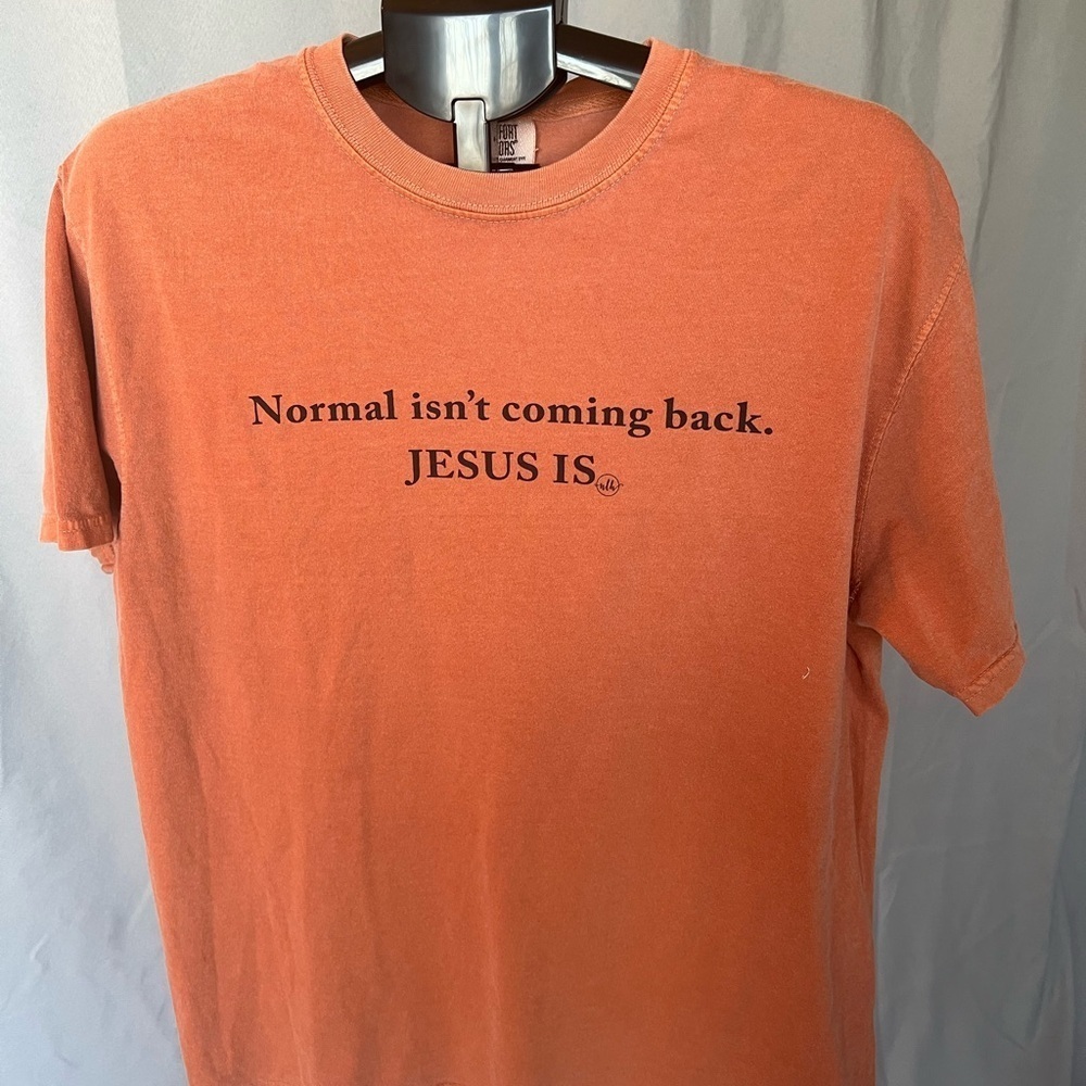 Comfort Colors Orange Short Sleeve Tee with Bold Message NEVER WORN - Picture 1 of 4